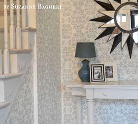 stencil or wallpaper my foyer stencil was the way to go, diy, foyer, painting, wall decor