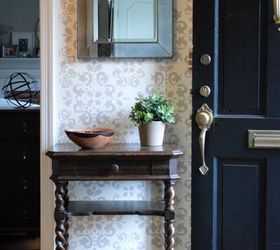 stencil or wallpaper my foyer stencil was the way to go, diy, foyer, painting, wall decor