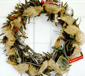 vintage kitchen tool wreath, crafts, repurposing upcycling, wreaths