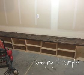 diy garage mudroom lockers with lots of storage garageorganization, diy, foyer, shelving ideas, woodworking projects