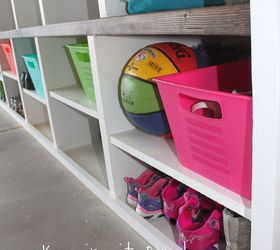 diy garage mudroom lockers with lots of storage garageorganization, diy, foyer, shelving ideas, woodworking projects