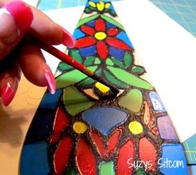 make a faux tiffany lamp from a thrift store find, crafts, lighting