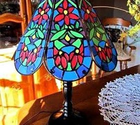 make a faux tiffany lamp from a thrift store find, crafts, lighting