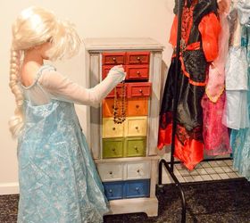 rustic rainbow jewelry chest, chalk paint, painted furniture