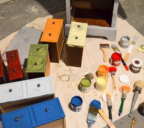 rustic rainbow jewelry chest, chalk paint, painted furniture