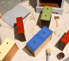 rustic rainbow jewelry chest, chalk paint, painted furniture