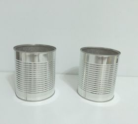 fabric wrapped tins 30dayflip, container gardening, gardening, repurposing upcycling