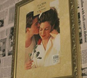 a thrift shop frame makeover with old sign stencils, crafts, repurposing upcycling, wall decor