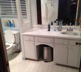 new barn wood vanity for master bathroom, bathroom ideas, diy, painted furniture, plumbing