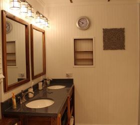 new barn wood vanity for master bathroom, bathroom ideas, diy, painted furniture, plumbing