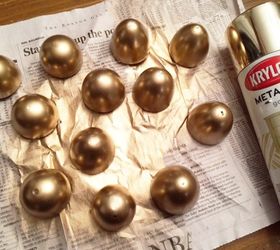 gold dipped newspaper eggs, crafts, easter decorations, seasonal holiday decor