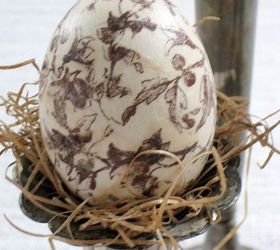 stylish easter eggs made from plaster of paris, crafts, easter decorations, seasonal holiday decor, tissue paper is used to decorate this egg