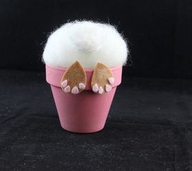 easter bunny craft in a flower pot, crafts, gardening