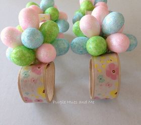 easter eggs flower napkin rings, crafts, easter decorations, how to, seasonal holiday decor