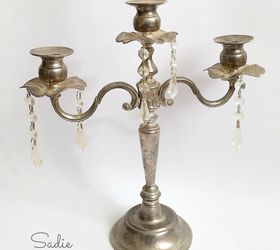 vintage silver candelabra jewelry tree, organizing, repurposing upcycling