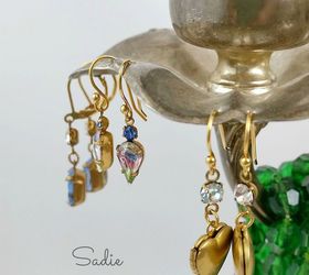 vintage silver candelabra jewelry tree, organizing, repurposing upcycling