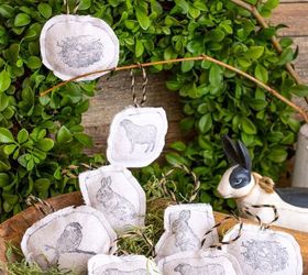 easy dropcloth easter egg ornaments, crafts, easter decorations, seasonal holiday decor