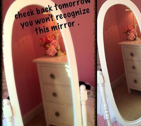 decopauged painted garage sale mirror, decoupage, painted furniture