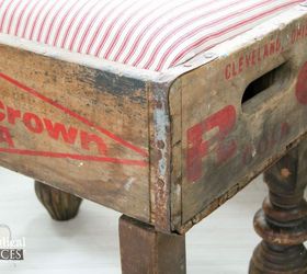 vintage soda crate becomes farmhouse foot stool, diy, repurposing upcycling, rustic furniture, woodworking projects