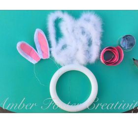 5 minute easter bunny wreath, crafts, easter decorations, seasonal holiday decor, wreaths