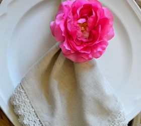 springtime inspired flower napkin rings, crafts, easter decorations, seasonal holiday decor