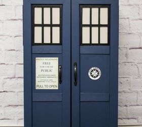 tardis boockcase media storage tutorial, decoupage, how to, painted furniture, storage ideas