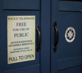 tardis boockcase media storage tutorial, decoupage, how to, painted furniture, storage ideas