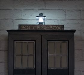 tardis boockcase media storage tutorial, decoupage, how to, painted furniture, storage ideas