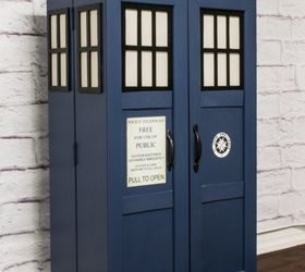 tardis boockcase media storage tutorial, decoupage, how to, painted furniture, storage ideas