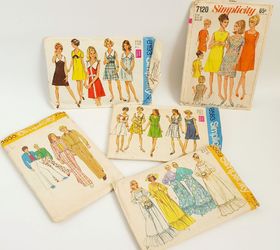 vintage sewing pattern wall art, reupholster, wall decor