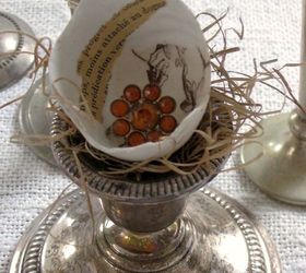 stylish easter eggs made from plaster of paris, crafts, easter decorations, seasonal holiday decor, a hollowed out egg holds a special jewel