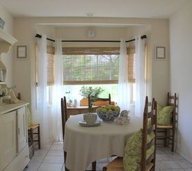 bay window makeover with bamboo shades, dining room ideas, diy, home decor, window treatments, windows
