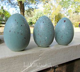 diy wood speckled robins eggs, easter decorations, seasonal holiday decor