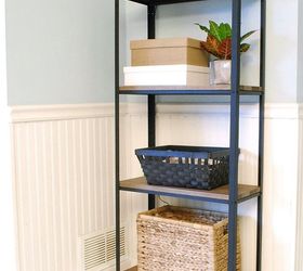 ikea hack wood and metal bookshelf, painted furniture