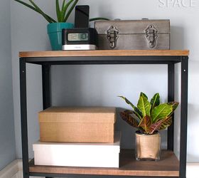 ikea hack wood and metal bookshelf, painted furniture