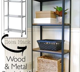ikea hack wood and metal bookshelf, painted furniture