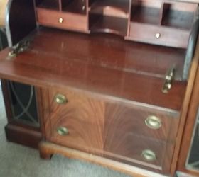 revamping an old goodwill hutch with homemade chalk paint, chalk paint, painted furniture
