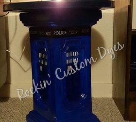 diy dr who tardis table lamp, crafts, lighting, painted furniture
