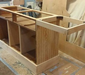 this buffet will be turned into a gorgeous barnwood top kitchen isla, chalk paint, diy, kitchen design, kitchen island, painted furniture, repurposing upcycling, woodworking projects