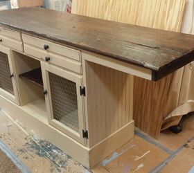 this buffet will be turned into a gorgeous barnwood top kitchen isla, chalk paint, diy, kitchen design, kitchen island, painted furniture, repurposing upcycling, woodworking projects