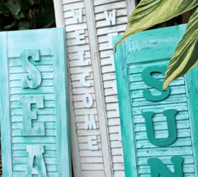 how to make word art with a shutter, chalk paint, crafts, curb appeal, how to, repurposing upcycling