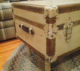 giving new life to an old trunk, painted furniture