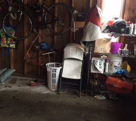 mudroom with painted concrete floors, concrete masonry, foyer, painting, Before Breezeway