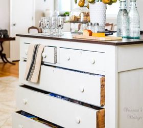 need more kitchen storage turn a dresser into an island, kitchen design, kitchen island, painted furniture, repurposing upcycling