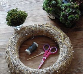 easy diy succulents wreath, crafts, flowers, gardening, succulents, wreaths