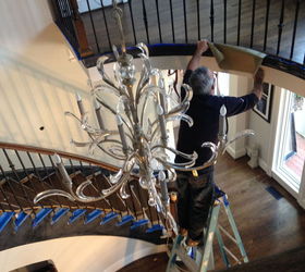 piano black sprayed finish, foyer, painting, stairs