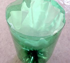 pop bottle greenhouse w t paper seedlings, container gardening, gardening, how to, repurposing upcycling