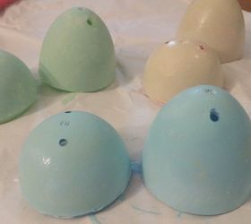 more painted plastic eggs, crafts, easter decorations, seasonal holiday decor, You can see they are slightly uneven in color