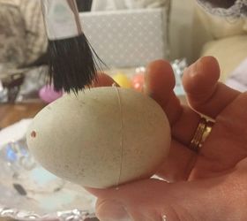 more painted plastic eggs, crafts, easter decorations, seasonal holiday decor, Slightly pound on it for darker speckles