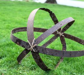 an unexpected upscale garden art orb thanks to a broken barrel, crafts, outdoor furniture, repurposing upcycling